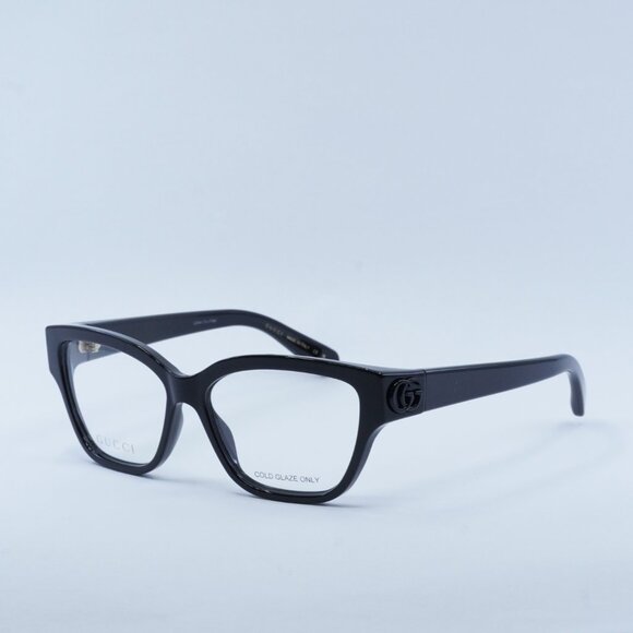 Gucci GG1597O 001 Eyeglasses Black 53mm Cat Eye Frame - Picture 1 of 10